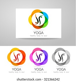 Yoga - template logo. Sign of yoga asana.