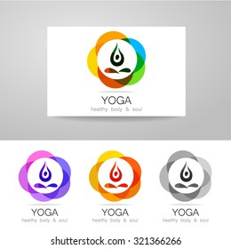 Yoga - template logo. Sign of yoga asana.