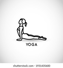 Yoga thin line style vector icon