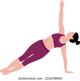 Yoga time concept, beautiful woman doing yoga exercise vector illustration. Healthy lifestyle concept