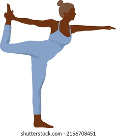 Yoga time concept, beautiful woman doing yoga exercise vector illustration. Healthy lifestyle concept