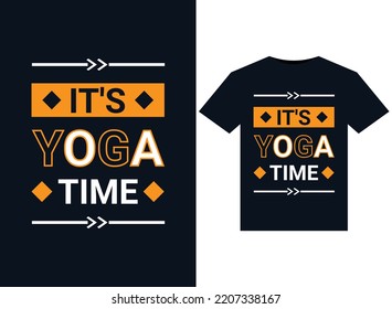 IT'S YOGA TIME illustrations for print-ready T-Shirts design