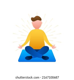 Yoga time. Vector stock illustration. Health care.