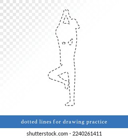 yoga tracing line worksheet for kindergarten