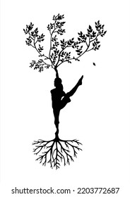 yoga tree greeting card for sale wall sticker