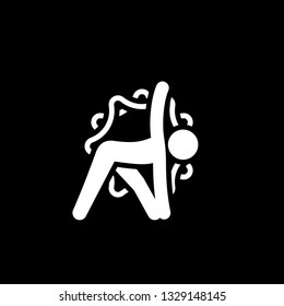 Yoga Triangle Pose Icon. Flat Design Yoga Poses with Mandala Ornament in Back. Isolated Illustration.