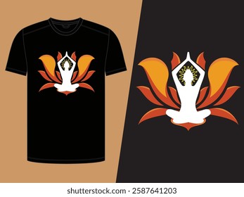 Yoga T-shirt Design EPS Vector Art.