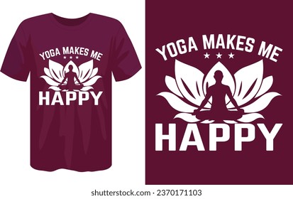 Yoga t-shirt design vector, Typography yoga t-shirt design