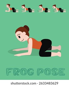 Yoga Tutorial Frog Pose Cartoon Vector Illustration