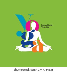Yoga Typography - International Yoga Day Banner - Illustration
