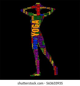 yoga Typography word cloud colorful Vector illustration