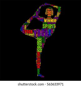 yoga Typography word cloud colorful Vector illustration