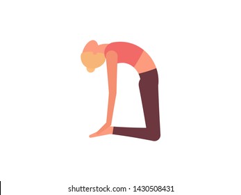 Yoga Ustrasana Camel Pose Flat Style Stock Vector (Royalty Free ...