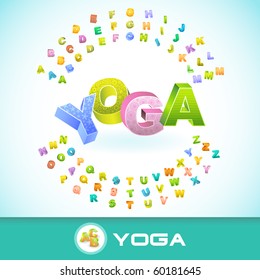 YOGA. Vector 3d illustration.
