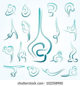 yoga vector element set