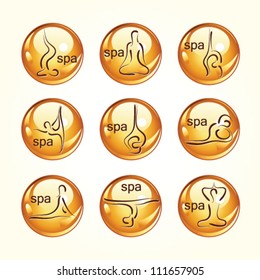 yoga vector element set