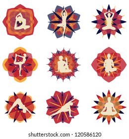 Yoga - vector eps10 illustration set