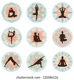 Yoga - vector eps10 illustration set