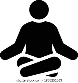 yoga vector glyph flat icon