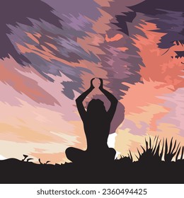 Yoga Vector Graphics Illustration Art