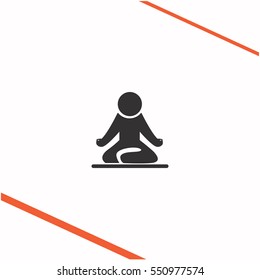 Yoga vector grey icon on white background. Yoga symbol stock bitmap illustration. Business picture.