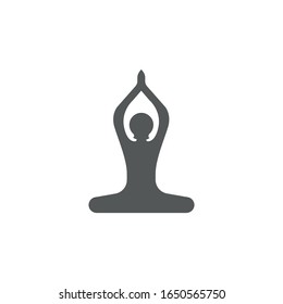  Yoga Vector Icon Black and White Style