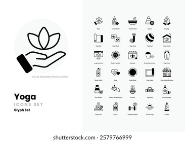 yoga vector icon collection stock illustration
