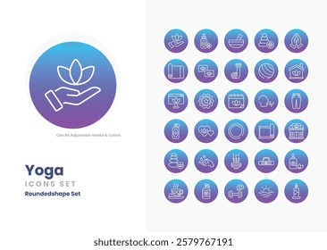 yoga vector icon collection stock illustration