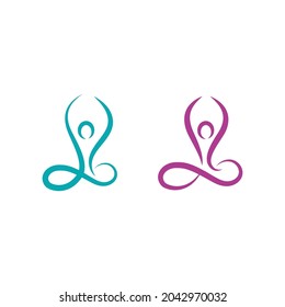 Yoga Vector icon design illustration Template