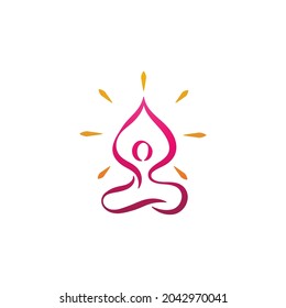 Yoga Vector icon design illustration Template