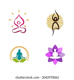 Yoga Vector icon design illustration Template