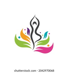 Plantilla de diseño de icono del vector de yoga