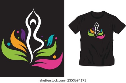 Yoga vector icon design illustration  t-shirt design editable template