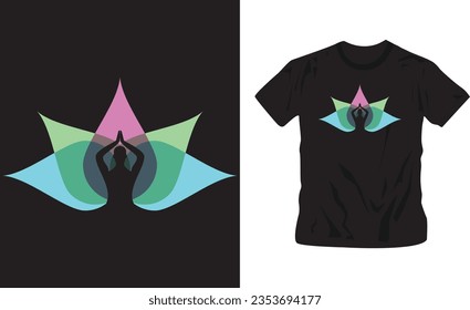 Yoga vector icon design illustration  t-shirt design editable template