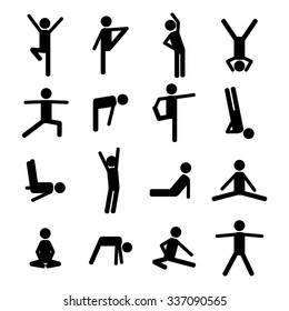 Yoga vector icon set