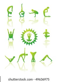 Yoga vector icon set