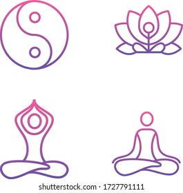 Yoga vector icons outline design