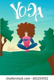 Yoga. Vector Illustration. Character.    