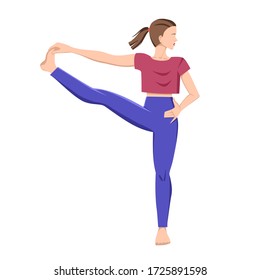 Yoga. Vector illustration of a girl in a pose hasta padangustasana