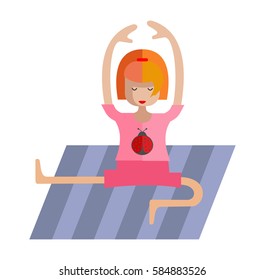Yoga. Vector illustration isolated on white background.