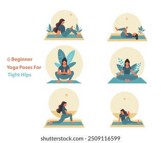 Yoga vector illustration .yoga tite hips for girl vector design.
