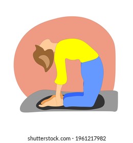 Yoga. Vector image. Assana. The image of a girl to illustrate books, magazines and posters.