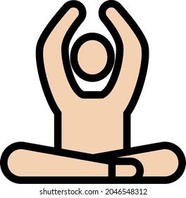 yoga vector line colour icon
