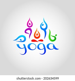 Yoga. Plantilla de logotipo vectorial para escuelas de yoga.