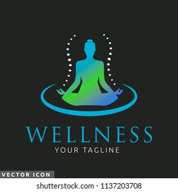 Yoga Vector Logo/Icon on black