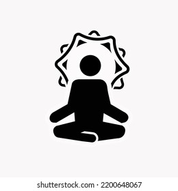 Yoga vector. Outline icon collection for buddhist retreat, spiritual practice or Vipassana meditation.