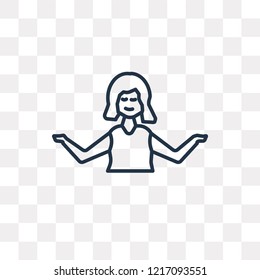 Yoga vector outline icon isolated on transparent background, high quality linear Yoga transparency concept can be used web and mobile