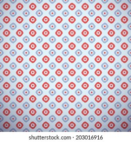 Yoga vector pattern (tiling). Light blue and red colors. Endless texture can be used for printing onto fabric and paper or invitation. Abstract dot shapes.