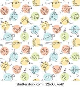 Yoga vector seamless pattern.