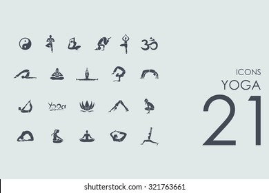 yoga vector set of modern simple icons